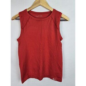 Nike Women's Athletic Shirt Size M/L Red Seamless Sleeveles Top Dri-Fit